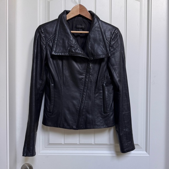 Danier Jackets & Blazers - Danier Black Leather Moto Jacket. Size XS